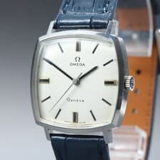 Vintage c.1970 OMEGA Geneve Cal.601 Silver Hand Manual 31mm Men's Watch N MINT