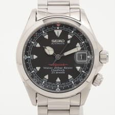 Used Seiko Alpinist 4S15-6000 SS AT Black Dial Sesame Wrist Watch