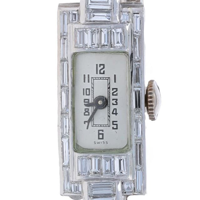 Longines Diamond Vintage Ladies Wristwatch - Platinum 6.50ctw 1 Yr Warranty