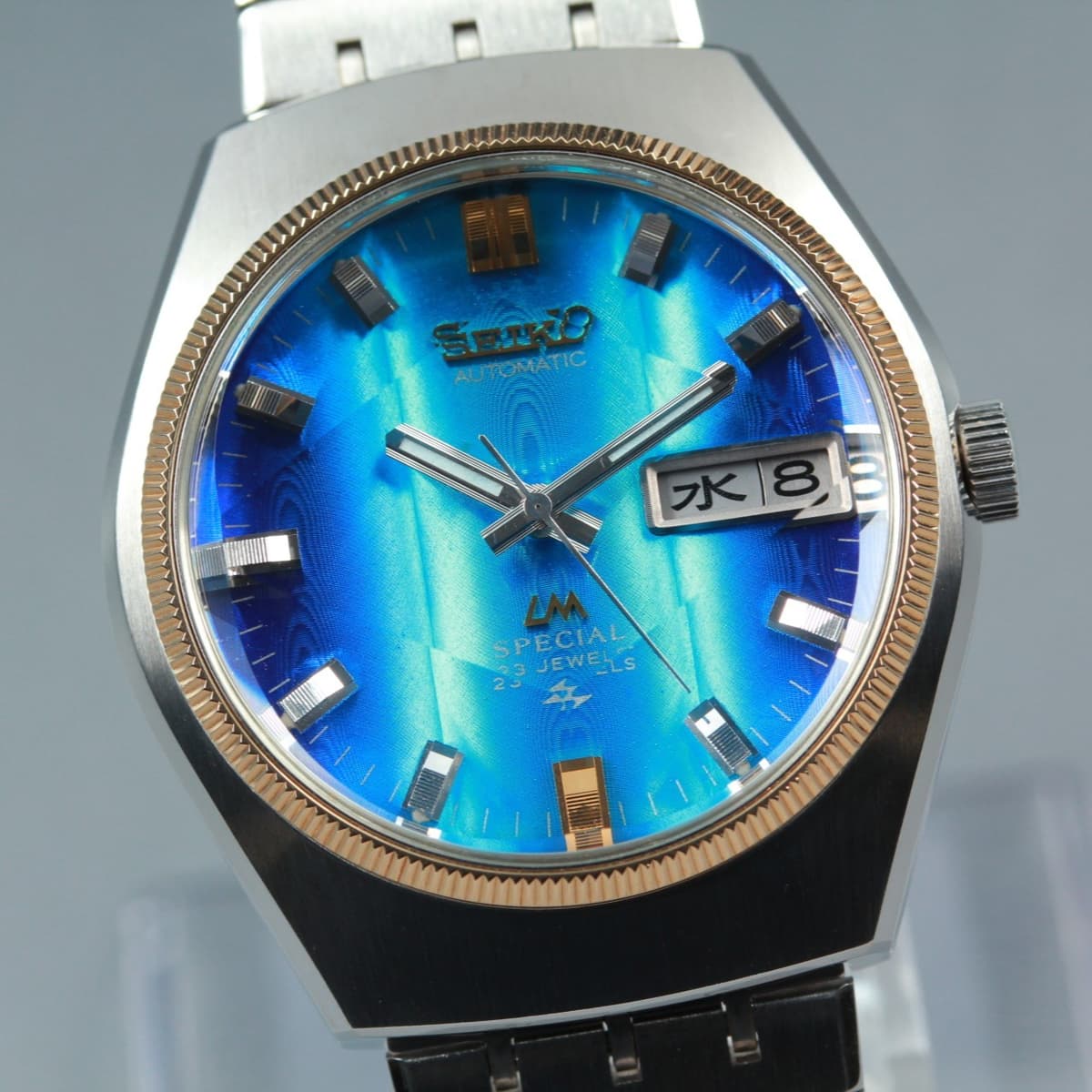 OH Near MINT Seiko Lord Matic Special 5216-7020 Blue Dial Kanji Automatic Watch