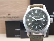 [Full Set] HAMILTON Khaki Field H694390 Manual Wind Men's Watch 38mm Black Dial