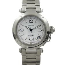 CARTIER WATCH W31015M7 PASHA C AUTOMATIC DATE WHITE DIAL STAINLESS STEEL MEN'S