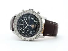 Breitling Montbrillant Eclipse Black Dial Moonphase Chronograph Steel A43030