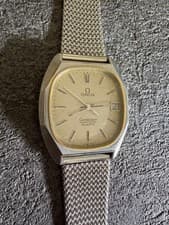 Omega Constellation Chronometer Quartz Vintage Men's Watch Gold Dial Date