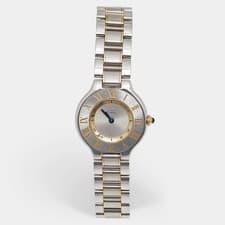 Cartier Must de Cartier 21 1340 Silver Dial 18k Yellow Gold Stainless Steel