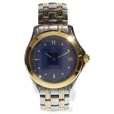 OMEGA 2301.80 Seamaster 120 Date Blue Dial SS X YG AT Stainless Gold Used d92d67