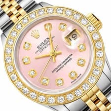 26mm Rolex Datejust 69173 18K Gold Diamond Bezel Pink Dial Steel Woman's Watch