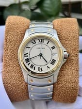 Cartier Santos Ronde 33mm 1910 773115VX 18k Yellow Gold White Dial Automatic