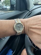 Longines Conquest Titanium Quartz Wristwatch Two-Tone Bracelet Gray Dial