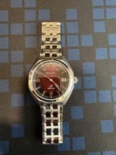Bulova 96B401 Jet Star Stainless Steel Bracelet Red Dial Wristwatch for Men