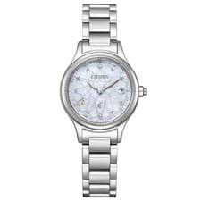 Citizen Cross Sea Watch Waterproof Limited Edition White ES9490-87D Women Silver