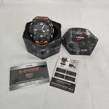 NEW Casio G-Shock Chronograph Analog-Digital Black Orange Mudmaster Men's Watch