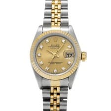 ROLEX Datejust 69173G Champagne/diamond WATCH 723674