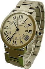 Cartier Ronde Solo De Cartier W6701011 XL Silver Mens Watch Excellent A6066