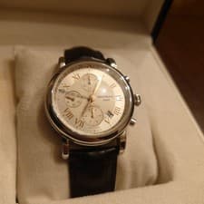 Montblanc Star Chronograph GMT Auto Watch Silver Gold Box Papers Working Japan