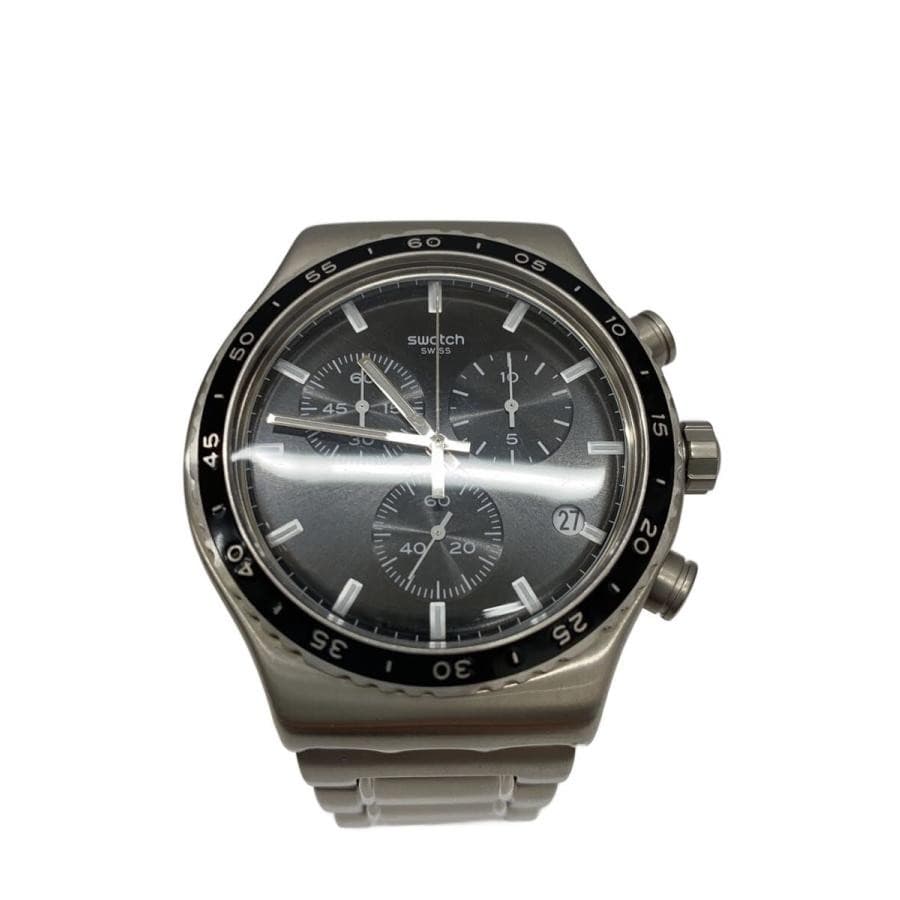 SWATCH◆Quartz watch/analog/stainless SASARA/BLK/SLV/SR936SW