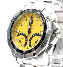 RARE!! [NEAR MINT] TAG Heuer Aquaracer Yellow CAF7013 Calibre S Mens Watch Japan