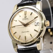 **Vintage 1963** OMEGA Seamaster Cal.562 Automatic Gold Date Crossline 34mm Mens