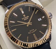 Tudor Style Automatic Watch 12513 38mm Black Dial Dress