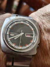 Rare Beauty Large Vintage SEIKO 5 6119-7410 21 Jewels Mens Automatic Watch _4145