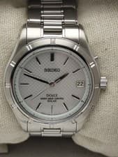 Seiko Dolce Solar Radio Watch White Dial 10ATM Waterproof Used  From Japan