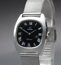 1973 Near MINT OMEGA Geneve 32mm 111.0123 Manual Black Roman Dial Men's Vintage