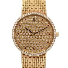 Audemars Piguet Cobra 31mm Diamond Pave 18K Yellow Gold Bamboo Bracelet Watch