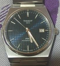 Tissot PRX Powermatic 80 Automatic Watch 1.57in Case 8.27in Wrist Blue Dial Box