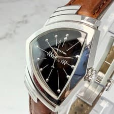 Hamilton Ventura Triangular Case Watch Women New Battery H242111 Authentic