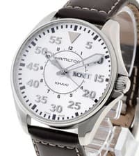Hamilton Khaki Aviation Pilot Day-Date Quartz H64611555 / H646110 Silver Quartz