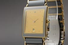 [Near MINT] RADO Diastar 24mm 160.0281.3 Gold Dial Ceramic Quartz Women's Watch