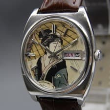 CLA'd 1970y [N MINT ] Vintage SEIKO Lord Matic 5606-7050 LM 35mm UKIYOE AT Watch