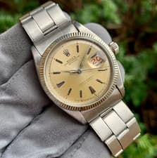 1959 Rolex DateJust Ref. 6605 Automatic Roulette Watch - Warm Golden Patina
