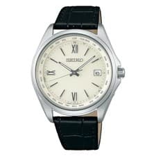 Seiko Selection SBTM295 Titanium Solar Radio World Time Watch Ivory Dial Japan