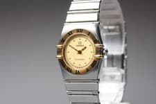 Vintage Omega Constellation Cal.1455 Gold Dial Roman Quartz Women's Watch JAPAN