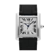 Cartier Tank Francaise White Gold Auto 28x32mm Rectangle Strap Watch W5001156