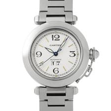 CARTIER Pasha C Big Date W31044M7 white WATCH 718593