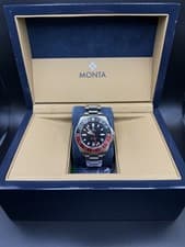 Monta Skyquest GMT Black & Red Bezel - Automatic Watch 40.7mm Black Dial