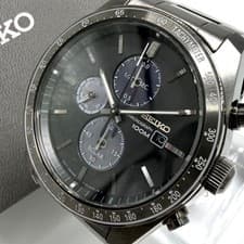 Seiko Chronograph V176 Men's Black Overseas Model Used SA410