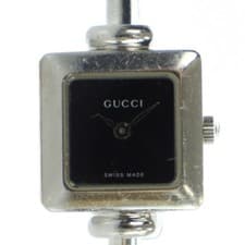 GUCCI 1900L Ladies Quartz Watch Silver Dial Leather Band VG Used