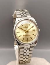 Mido President Commander Gold & Steel Day Date Mens Vintage Watch Swiss 8299