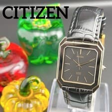 Citizen Exceed Tank Square Men's Watch Model 4-798058 Working Condition