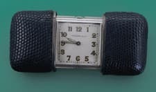 Vintage 1940's TIFFANY & CO Purse Watch by MOVADO Sterling Shagreen Leather Case