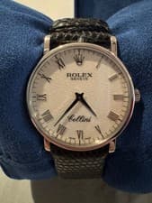 Mens Rolex Cellini 5115 Cal. 1602 18k White Gold Watch 32mm Great Condition