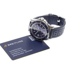 BREITLING SUPER OCEAN 44 A17367 Automatic SS Rubber Navy Dial Date #C306