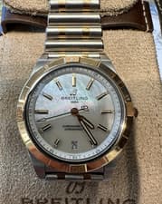 Breitling Chronomat Automatic 36 U10380 MOP Diamond Dial/Bezel Box Papers 2 tone