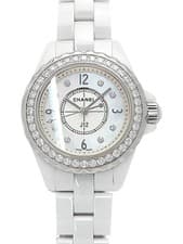 CHANEL J12 White Ceramic 29mm 8P & Diamond Bezel H2572 SW17149
