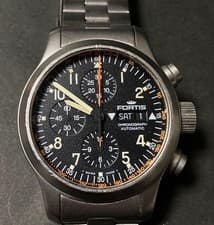 【Fortis Chronograph】 B 42  635-22-141  Automatic Watch  Black Dial Day Date