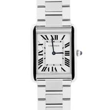 Cartier Tank Solo Large SILVER ROMAN 27mm Stainless Steel Quartz 3169 W5200014