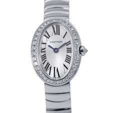 CARTIER Baignoire Mini H25.5mm W18.8mm 18K White Gold Silver Dial WB520025